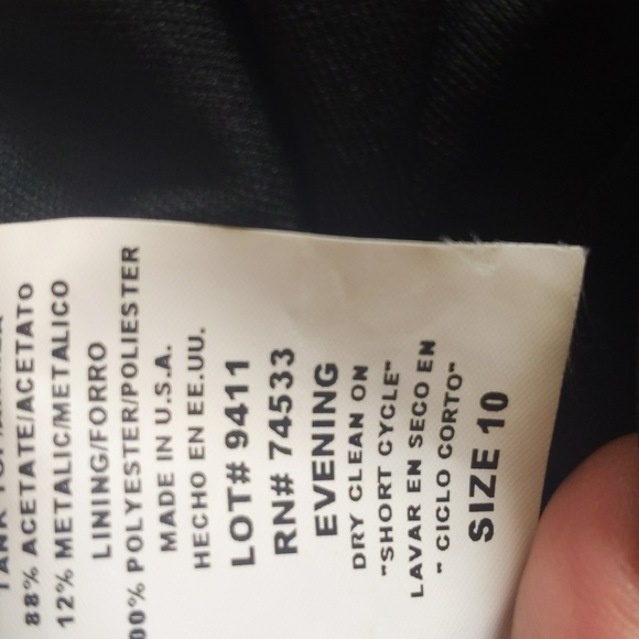 Jeffery & Dara Evenings by Tom Barra gold metallic tank top - lined sz 10 - Picture 5 of 5